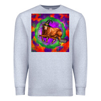 Heather Grey halloween red angus bull Premium Sweatshirt - LillyAllenDesigns