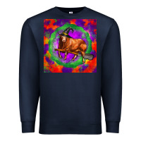 Navy halloween red angus bull Premium Sweatshirt - LillyAllenDesigns