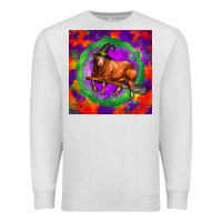 Oatmeal Heather halloween red angus bull Premium Sweatshirt - LillyAllenDesigns