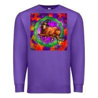 Purple halloween red angus bull Premium Sweatshirt - LillyAllenDesigns