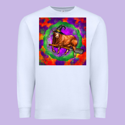 Halloween Red Angus Bull Premium Sweatshirt Designed By Lillyallendesigns