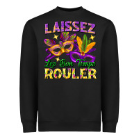 Black Laissez les bon temps rouler Heavyweight Sweatshirt - FaDigitalArtStudio