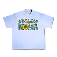 Grape Ice Western Blessed Mama with Leopard and Sunflower Urban Heavy Tee - texasbilliewilder