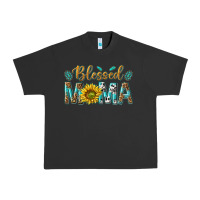 Pigment Black Western Blessed Mama with Leopard and Sunflower Urban Heavy Tee - texasbilliewilder