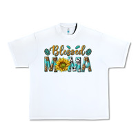 White Western Blessed Mama with Leopard and Sunflower Urban Heavy Tee - texasbilliewilder