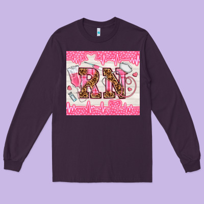 Nurse Rn Long Sleeve Tee Designed By Tumblerdesignbyshophia