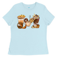 Baby Blue Bakery Coffee Cups With Cookie Bbs Ladies Tee - BundleAndBundleShop