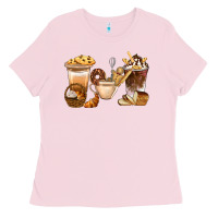 Bubblegum Pink Bakery Coffee Cups With Cookie Bbs Ladies Tee - BundleAndBundleShop