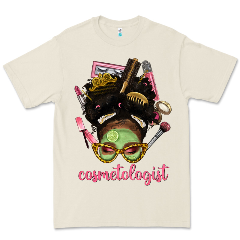 Afro Messy Bun Cosmetologist Premium Tee by BundleAndBundleShop | Teevron