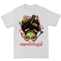 Dove Grey Afro Messy Bun Cosmetologist Premium Tee - BundleAndBundleShop
