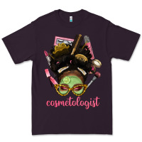 Plum Afro Messy Bun Cosmetologist Premium Tee - BundleAndBundleShop