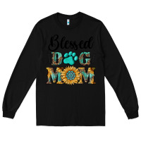 Black Blessed dog mom Long Sleeve Tee - RanaPortraitStore