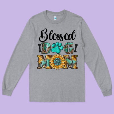 Blessed Dog Mom Long Sleeve Tee Designed By Ranaportraitstore