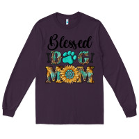 Plum Blessed dog mom Long Sleeve Tee - RanaPortraitStore