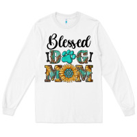 White Blessed dog mom Long Sleeve Tee - RanaPortraitStore