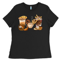 Black Bakery Coffee Cups With Cookie Bbs Ladies Tee - BundleAndBundleShop