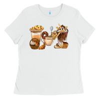 White Bakery Coffee Cups With Cookie Bbs Ladies Tee - BundleAndBundleShop