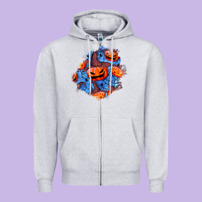 Halloween Pumpkin Patch  5 Zipper Hoodie Designed By Bundleandbundleshop