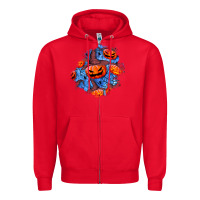 Red halloween pumpkin patch  5 Zipper Hoodie - BundleAndBundleShop