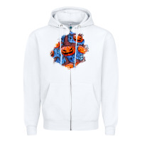 White halloween pumpkin patch  5 Zipper Hoodie - BundleAndBundleShop