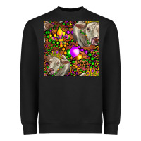 Black Mardi Gras Cow Leopard Seamless Pattern Heavyweight Sweatshirt - FaDigitalArtStudio