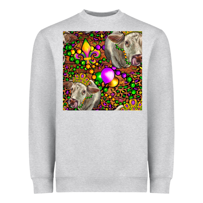 Mardi Gras Cow Leopard Seamless Pattern Heavyweight Sweatshirt by FaDigitalArtStudio | Teevron