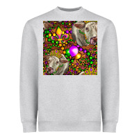 Heather Grey Mardi Gras Cow Leopard Seamless Pattern Heavyweight Sweatshirt - FaDigitalArtStudio