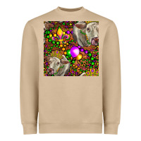 Mushroom Mardi Gras Cow Leopard Seamless Pattern Heavyweight Sweatshirt - FaDigitalArtStudio