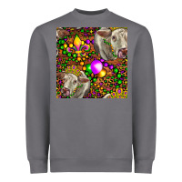 Storm Mardi Gras Cow Leopard Seamless Pattern Heavyweight Sweatshirt - FaDigitalArtStudio