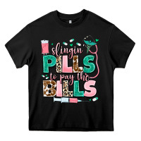 Black slingin' pills to pay the bills Heavy Core Tee - MaliasSmallBusiness