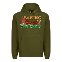 Army Green baking through the snow Premium Hoodie - FaDigitalArtStudio