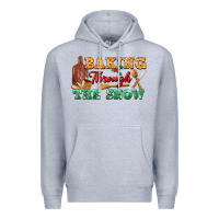 Heather Grey baking through the snow Premium Hoodie - FaDigitalArtStudio