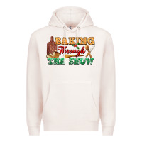 Pale Pink baking through the snow Premium Hoodie - FaDigitalArtStudio