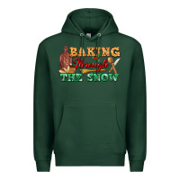 Sports Green baking through the snow Premium Hoodie - FaDigitalArtStudio