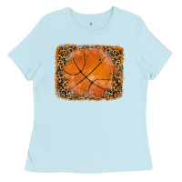 Glitter Leopard Basketball Background Ladies Tee | Teevron