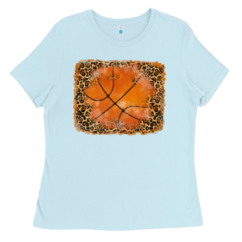 Glitter Leopard Basketball Background Ladies Tee by RanaPortraitStore | Teevron