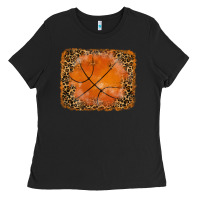 Black glitter leopard basketball background Ladies Tee - RanaPortraitStore