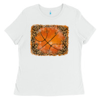 White glitter leopard basketball background Ladies Tee - RanaPortraitStore