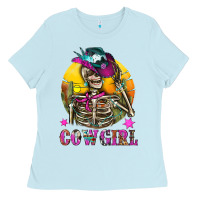 Cowgirl Skeleton With Landscape Ladies Tee | Teevron