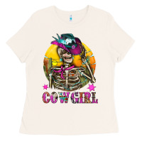 Bone Cowgirl Skeleton With Landscape Ladies Tee - BundleAndBundleShop