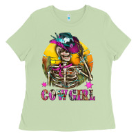 Matcha Cowgirl Skeleton With Landscape Ladies Tee - BundleAndBundleShop
