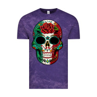 Cloud Purple Mexican Skull Vintage Tee - texasbilliewilder