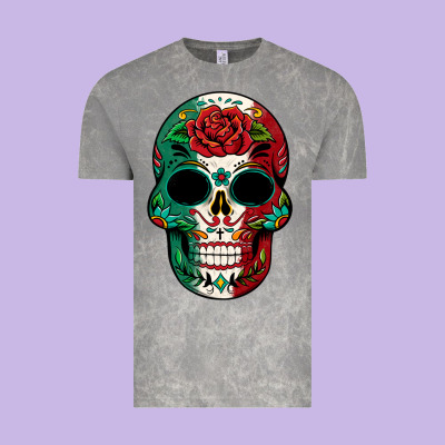 Mexican Skull Vintage Tee Designed By Texasbilliewilder
