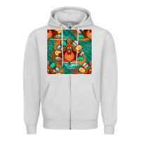 Dove Grey thanksgiving  turkey seamless pattern Zipper Hoodie - BundleAndBundleShop