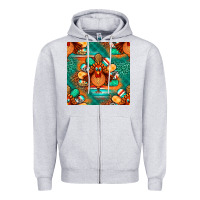 Heather Grey thanksgiving  turkey seamless pattern Zipper Hoodie - BundleAndBundleShop