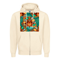 Sandshell thanksgiving  turkey seamless pattern Zipper Hoodie - BundleAndBundleShop