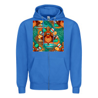 True Royal thanksgiving  turkey seamless pattern Zipper Hoodie - BundleAndBundleShop