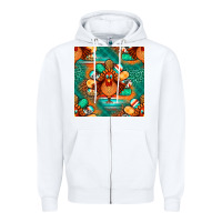 White thanksgiving  turkey seamless pattern Zipper Hoodie - BundleAndBundleShop