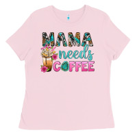Bubblegum Pink Mama Needs Coffee Bbs Ladies Tee - BundleAndBundleShop