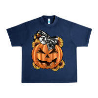 Navy sunflower pumpkin Urban Heavy Tee - JahusDesignShop